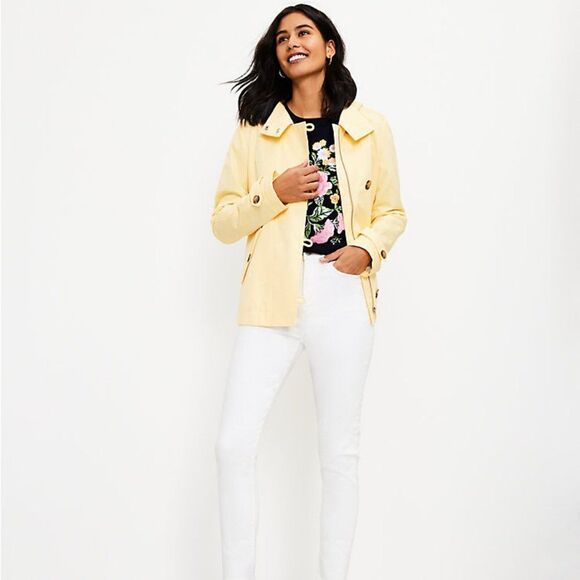NWT LOFT High Waist Skinny Ankle Jeans  White - Picture 1 of 2